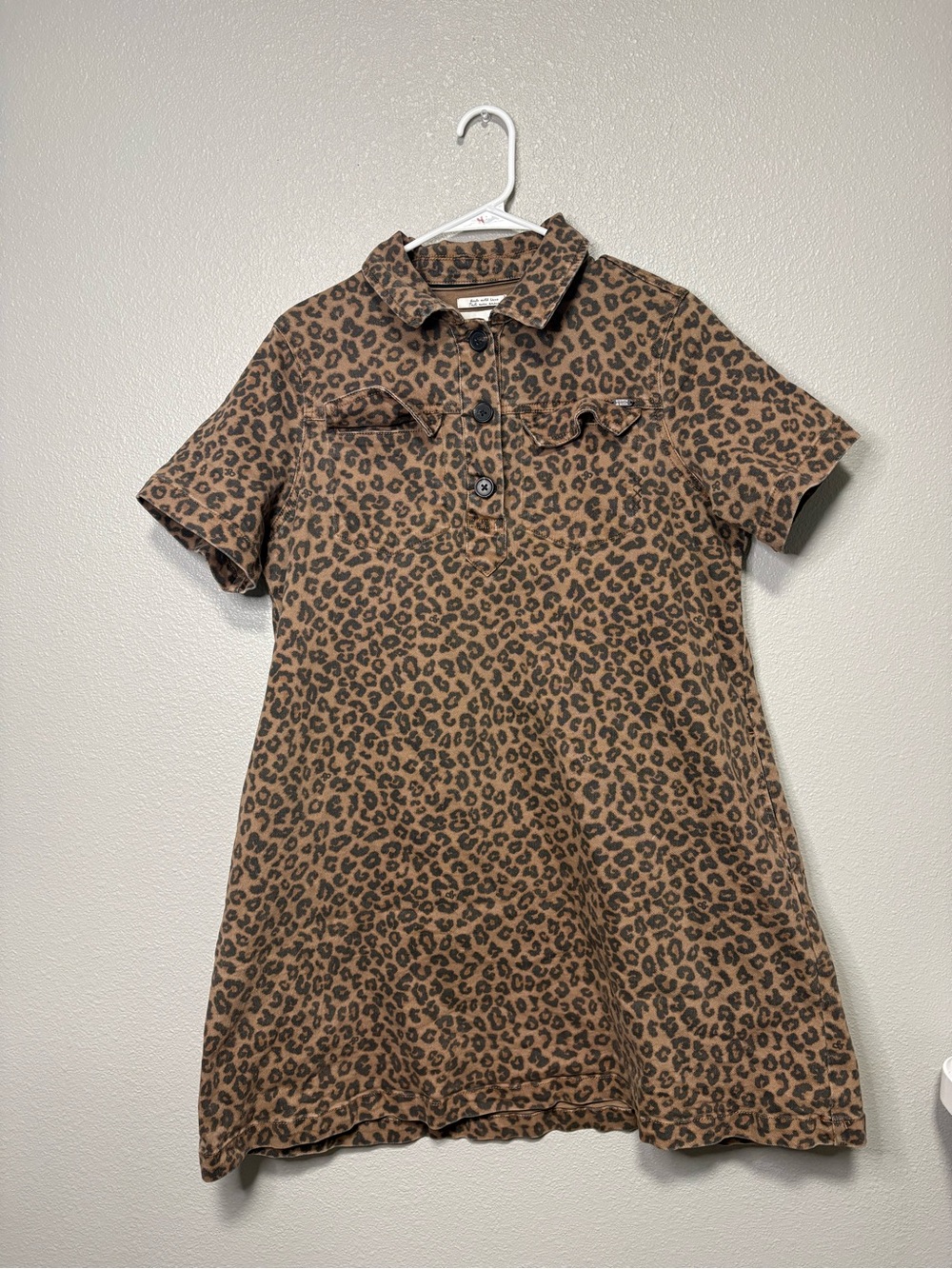 Scotch & Soda Leopard Print Shirt Dress | Medium | EUC
